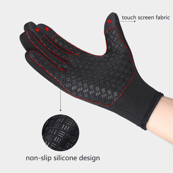 Winter Gloves Touch Screen Riding Motorcycle Sliding Waterproof Sports Gloves With Fleece - Image 9