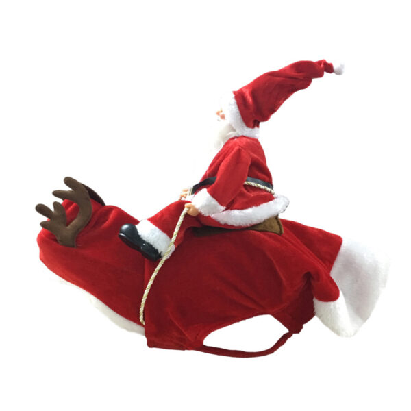 Dog Christmas Clothes Santa Claus Riding Deer - Image 4