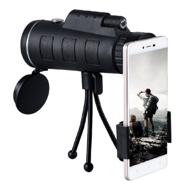 Compatible with Apple, Monocular Telescope Zoom Scope with Compass Phone Clip Tripod - Image 7