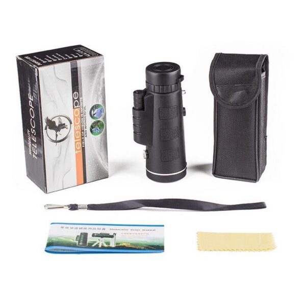 Compatible with Apple, Monocular Telescope Zoom Scope with Compass Phone Clip Tripod - Image 6