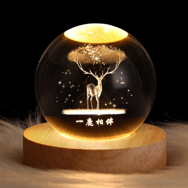 Luminous Starry Sky And Planets Moon Moon Crystal Ball Small Night Lamp Projection Ambience Light Creative Gift New Strange Gift - Image 4