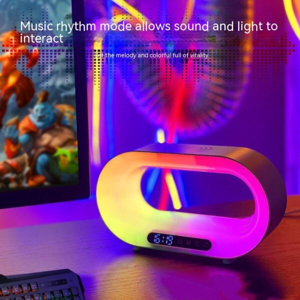 Multi-function 3 In 1 LED Night Light APP Control RGB Atmosphere Desk Lamp Smart Multifunctional Wireless Charger Alarm Clock - Image 7