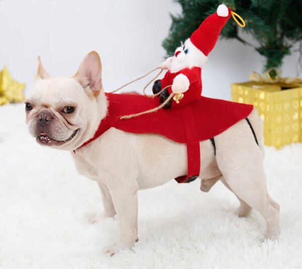 Dog Christmas Clothes Santa Claus Riding Deer - Image 7