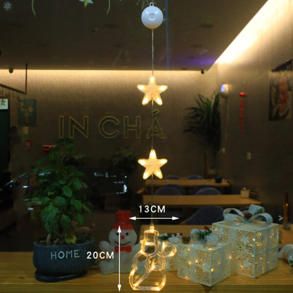 Christmas 3pcs LED Light Star Xmas Tree Hanging Sucker Lamp Window Ornaments Decoration For Home Xmas Navidad New Year Decor Christmas Decorations - Image 3