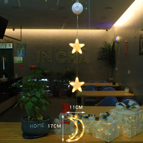 Christmas 3pcs LED Light Star Xmas Tree Hanging Sucker Lamp Window Ornaments Decoration For Home Xmas Navidad New Year Decor Christmas Decorations - Image 2