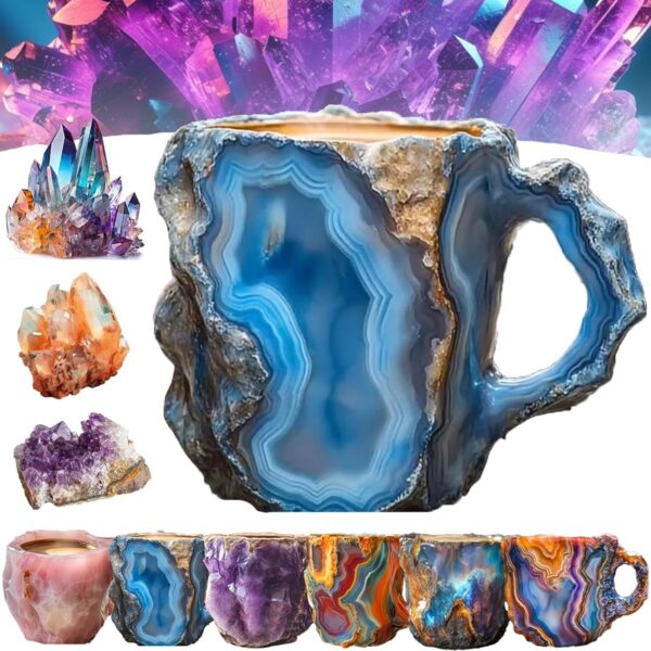 400ml Resin Mineral Crystal Coffee Mugs With Handles Elegant Fake Mineral Crystal Cup For Workplace Home Decor Christmas Gift Kitchen Gadgets - Image 5