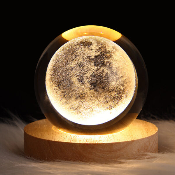 Luminous Starry Sky And Planets Moon Moon Crystal Ball Small Night Lamp Projection Ambience Light Creative Gift New Strange Gift - Image 3