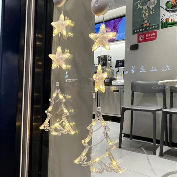 Christmas 3pcs LED Light Star Xmas Tree Hanging Sucker Lamp Window Ornaments Decoration For Home Xmas Navidad New Year Decor Christmas Decorations - Image 8